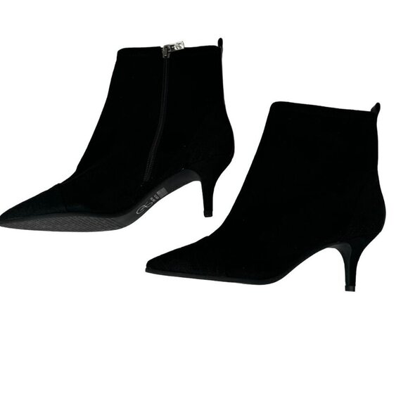 Adrianna Papell NEW Helene Micro Suede Black Ankle Bootie Pump Heels 7M & 7.5M - Picture 4 of 13
